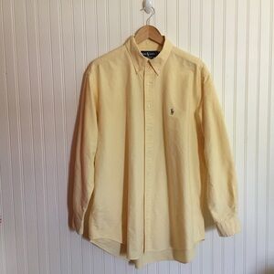 Ralph Lauren men's Yarmouth Oxford shirt butter yellow size 16 1/2 - 34 EUC